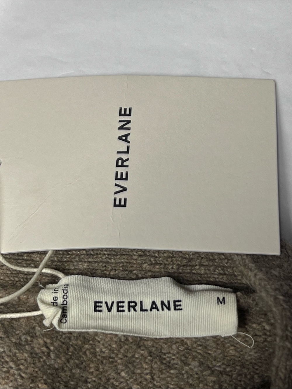 Everlane Heather Taupe The Cocoon Cardigan Plush Cotton Wool Alpaca Blend M NWT - Picture 15 of 16
